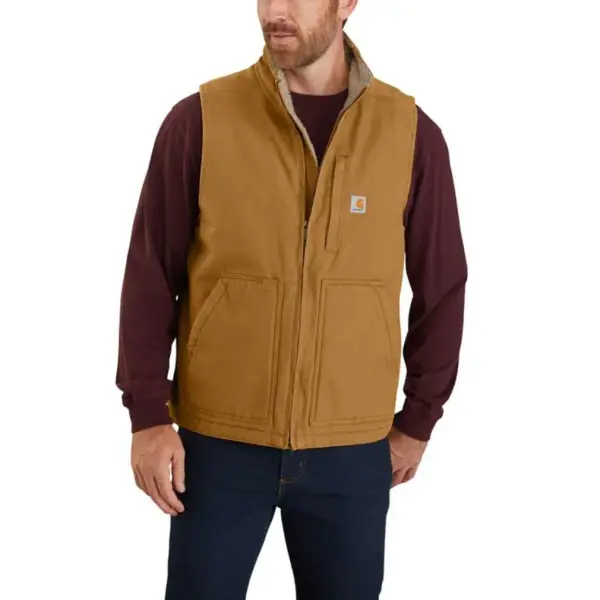 Mock-Neck Sherpa-Lined Vest
