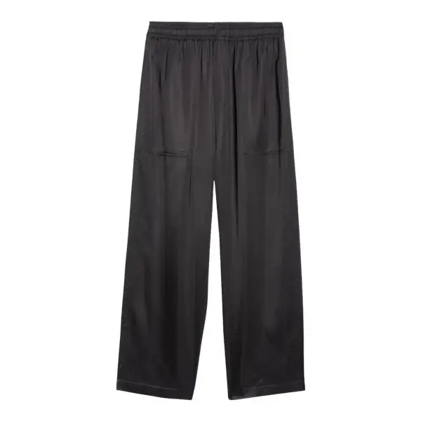Striped Satin Wide Leg Track Pants