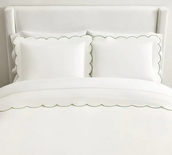 Scalloped Embroidered Duvet Cover