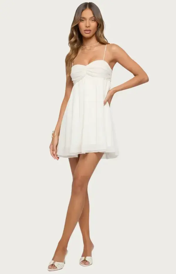Ariellah Chiffon Babydoll Mini Dress