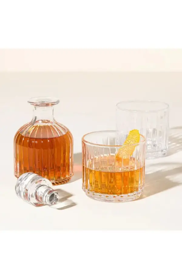 Stackable Whiskey Decanter & Glasses