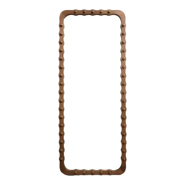 Dark Brown Wood Beaded Leaning Full Length Mirror