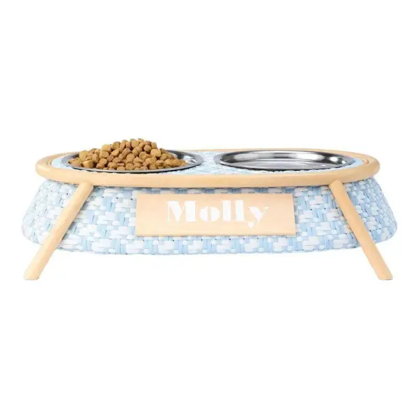 Woven Rattan Pet Feeder