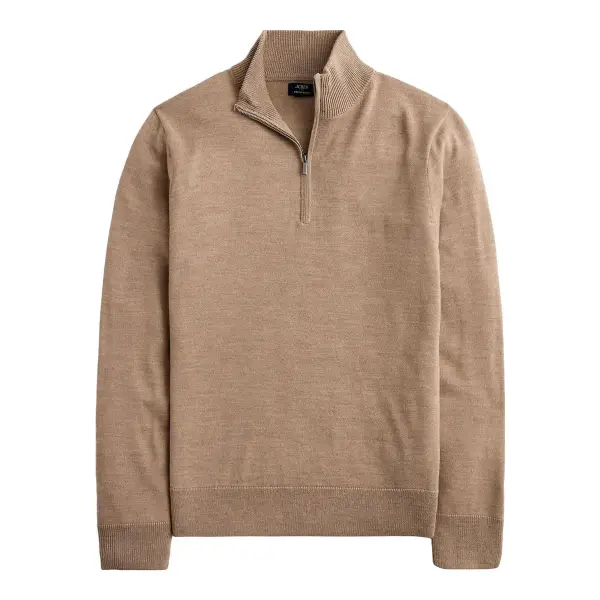 Merino Wool Half Zip Sweater 