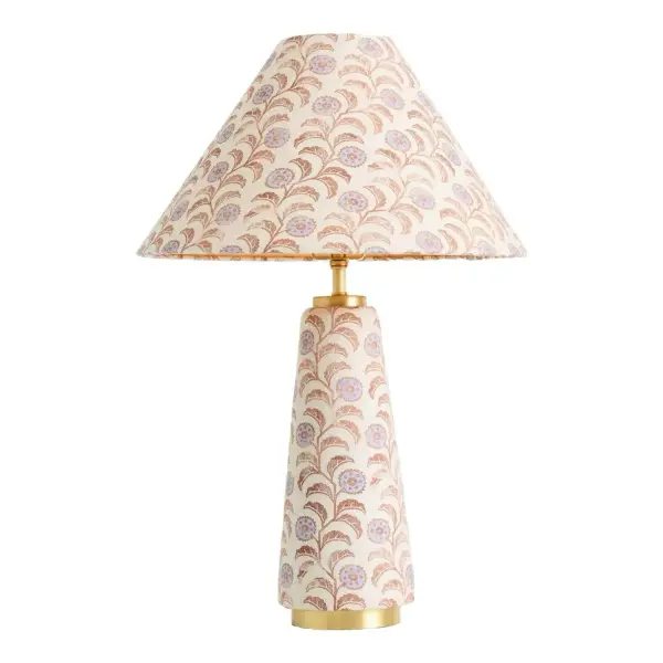 Lulu Printed Fabric Upholstered Empire Table Lamp