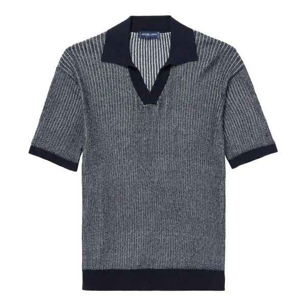 Rino Cotton-Cashmere Rub-Knit Polo Shirt