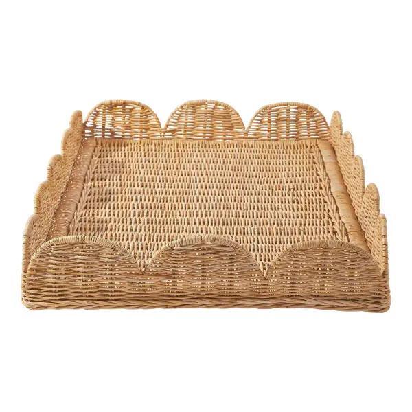 Scallop Rattan Tray