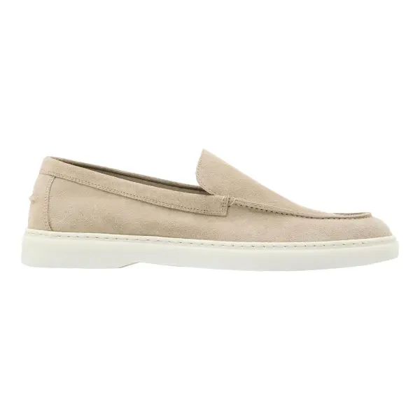 Split Leather Loafers with Moc Toe