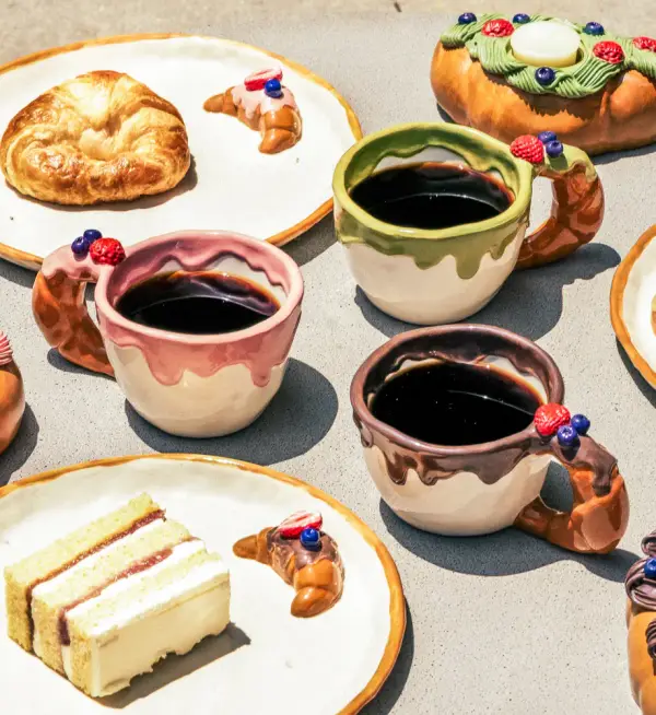 Croissant Coffee Cup Collection, Set of 3