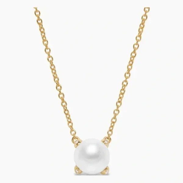 Pearl Classics Necklace in 18K Yellow Gold with Diamonds, 6.5mm