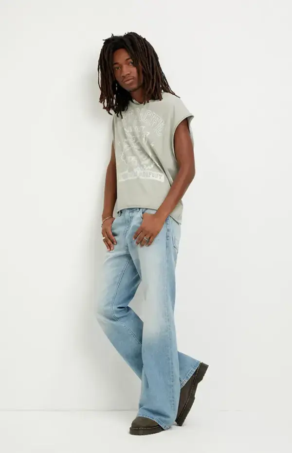 Jordan Baggy Bootcut Jeans Medium Blue