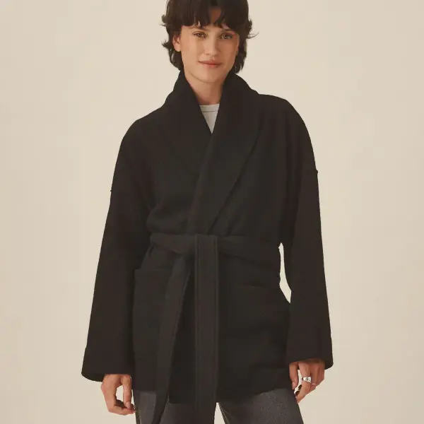 Felted Wool Wrap Coat
