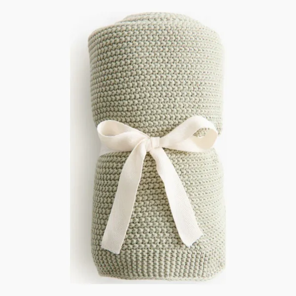 Moss-Stitched Cotton Baby Blanket