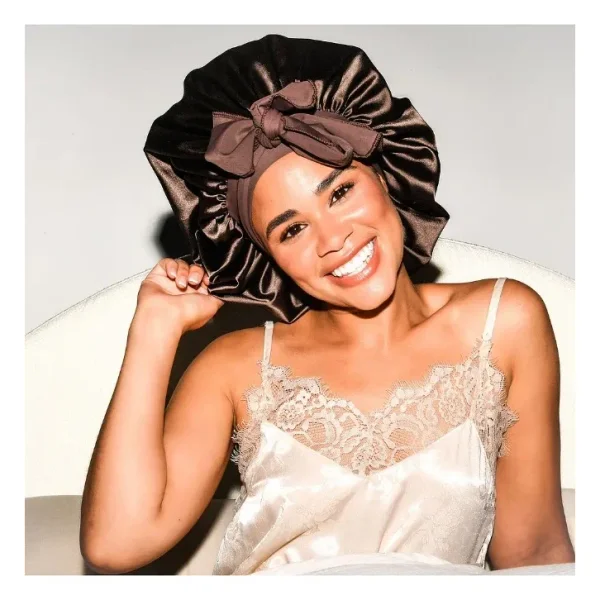 Sleepy Tie The LuxeBonnet in Cocoa | REVOLVE