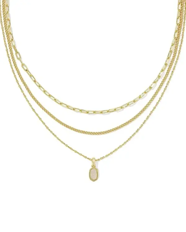 Mini Elisa Gold Triple Strand Necklace