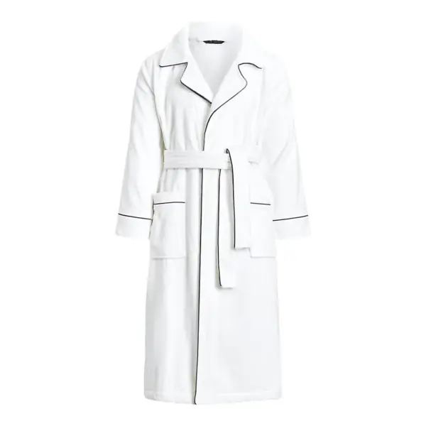 Pajama Piped Cotton Robe
