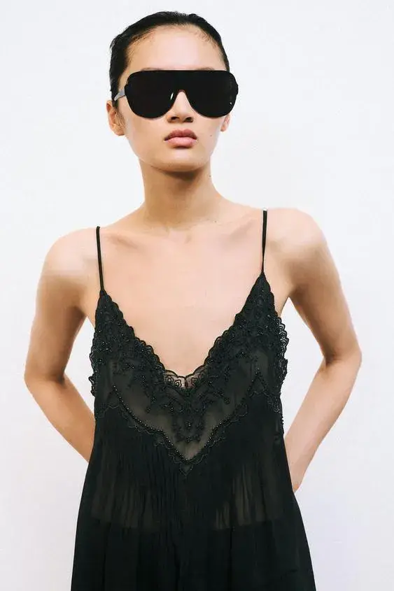 EMBROIDERED BEADED CAMISOLE ZW COLLECTION