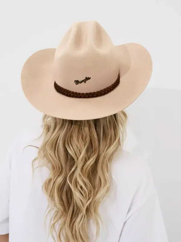 Women's Suede Braid Band Cowboy Hat