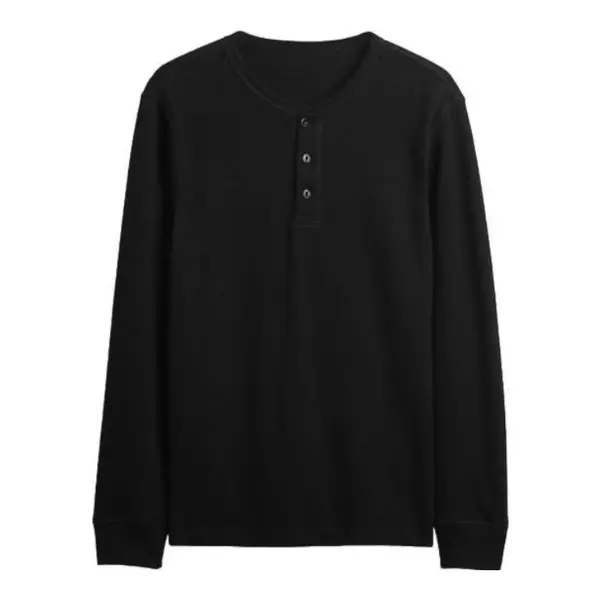 Double-Knit Henley T-Shirt