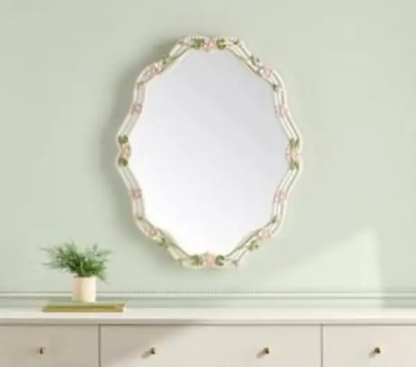 Sculpted Floral Mirror