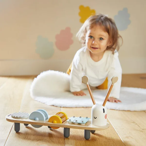 Janod Sweet Cocoon Wooden Caterpillar Kids Music Stand