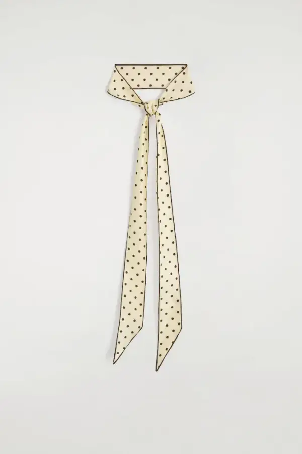 POLKA-DOT SILK SKINNY SCARF