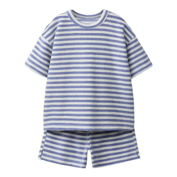 Striped Terry Cloth T-Shirt And Bermuda Set