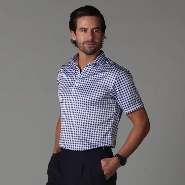 Semi-Spread Collar Polo Top