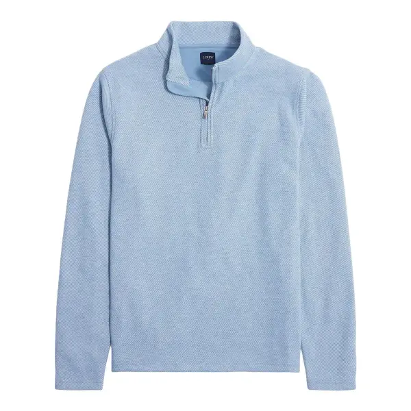 Double-Knit Quarter-Zip Sweater