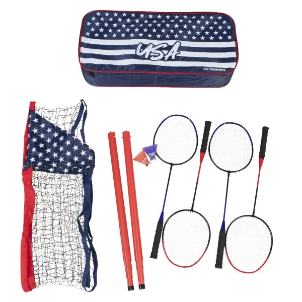 Triumph Sports Triumph Patriotic Portable Badminton Set With Freestanding Base Sets Up On Any Surface In Seconds & Reviews | Wayfair