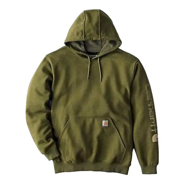 Loose Fit Midweight Logo Sleeve Graphic Hoodie