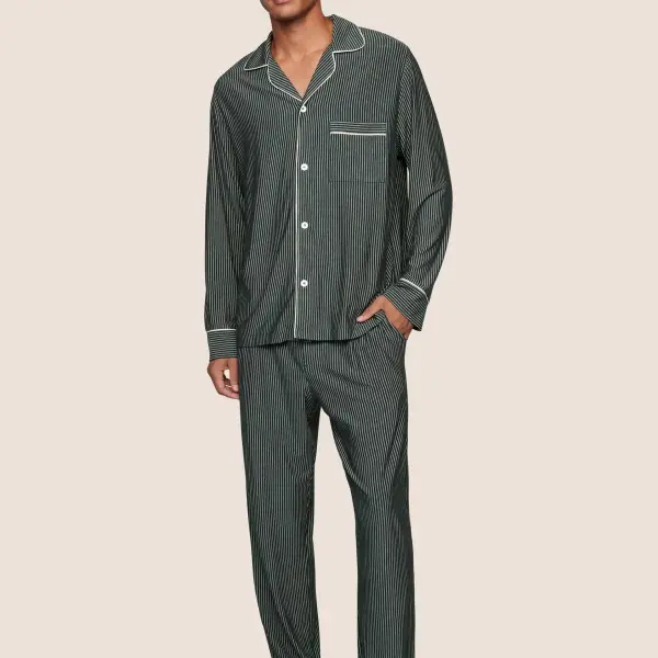 William Printed Tencel Modal Long PJ Set