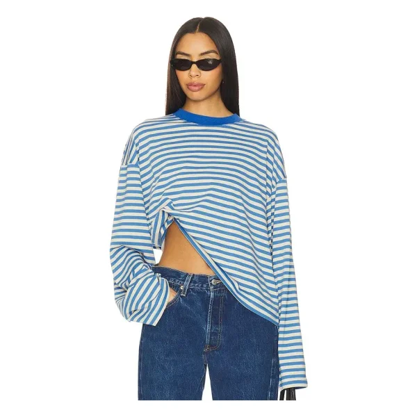 LIONESS Bloom Long Sleeve Top in Mickey Blue Stripe | REVOLVE