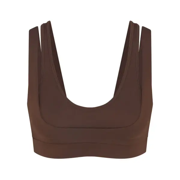 Matte Double-Strap Scoop Bra