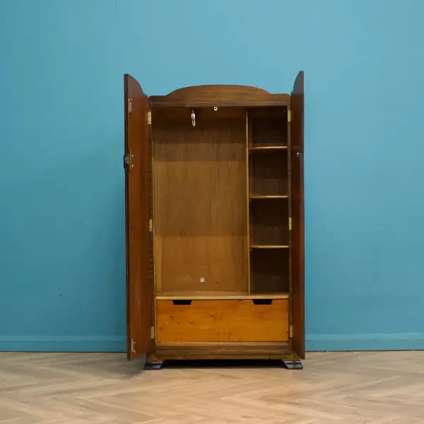 Art Deco Walnut Compact Wardrobe 1930 S