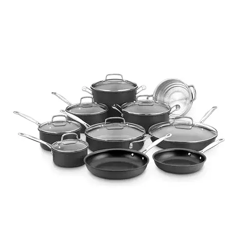 Cuisinart Chef's Classic™ Nonstick Hard Anodized 17 Piece Set w/Tempered Glass Lids