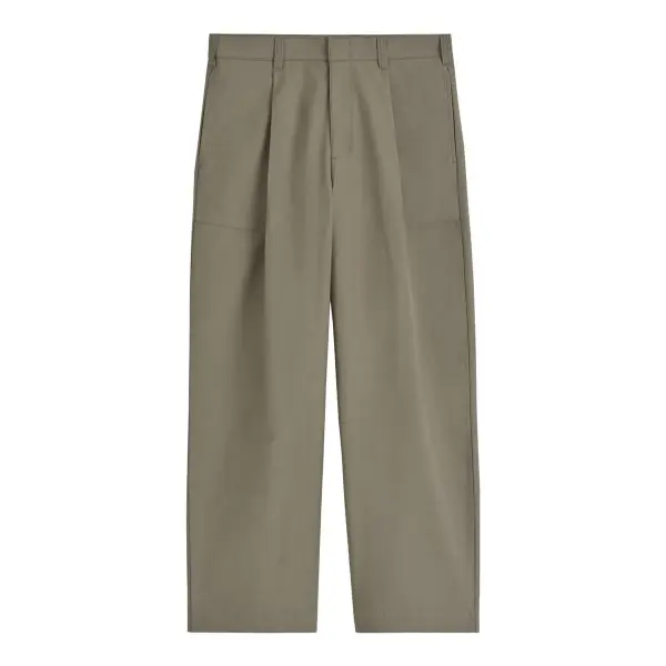 Wide-Leg Cotton-Twill Trousers