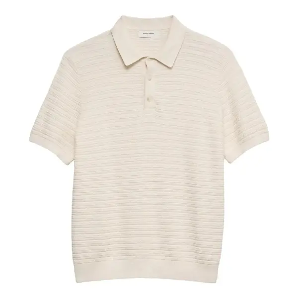 Textured Striped Sweater Polo