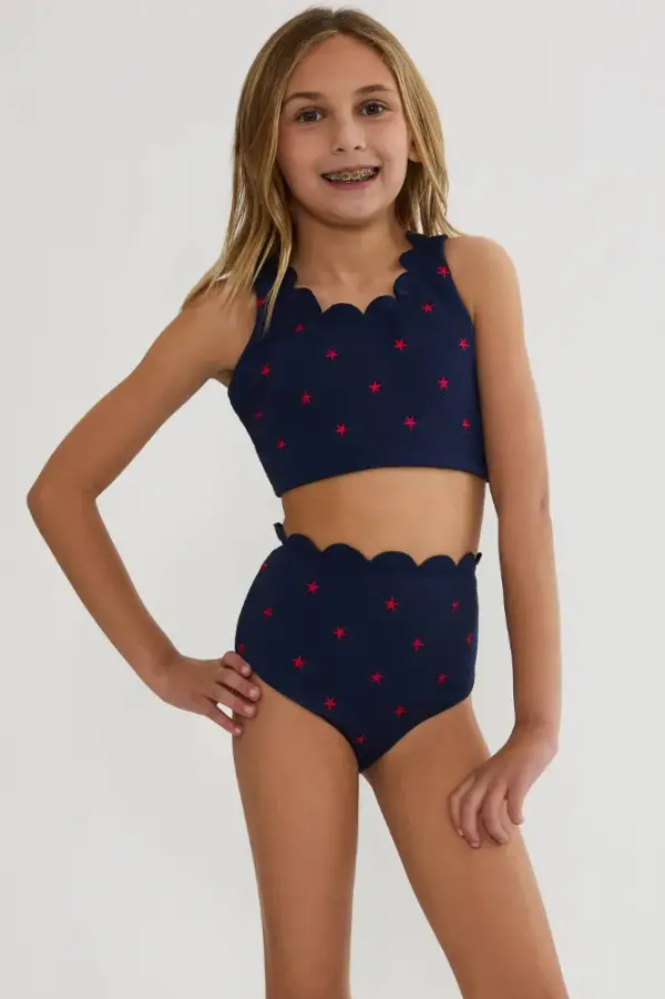 Little Madison & Bea Set Star Spangled Seas | Girls 4th of July Swimsuit | Beach Riot