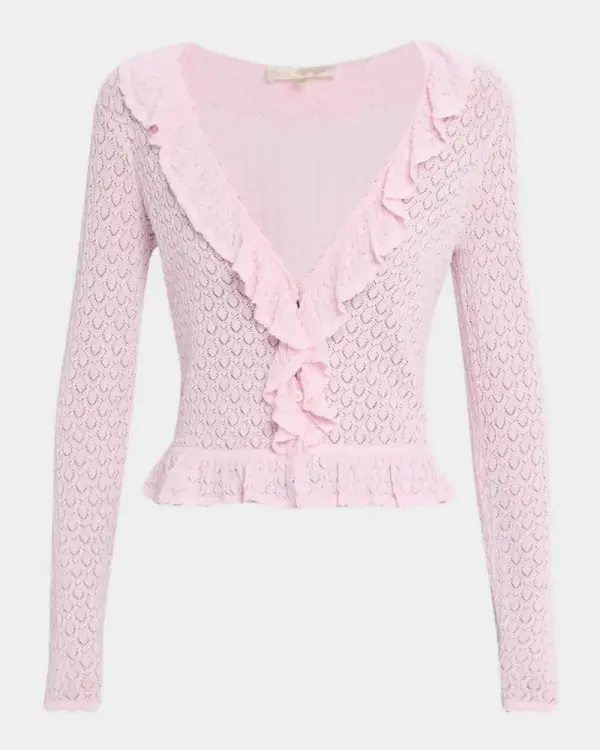Nilah Ruffle-Trim Cardigan