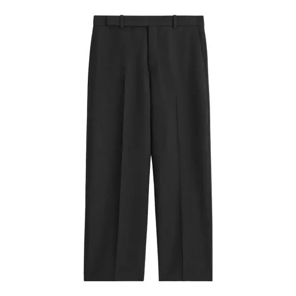 Wool-Blend Straight-Leg Pants