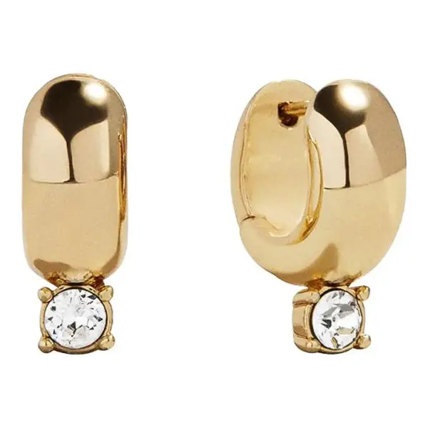 Kourtney Huggie Earrings Gold Pave