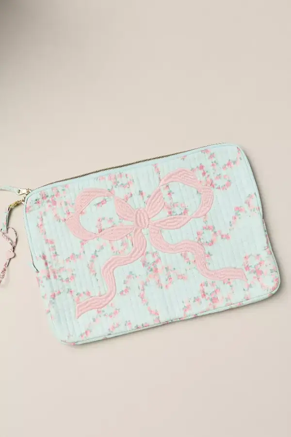 LoveShackFancy Quilted Bow Laptop Case