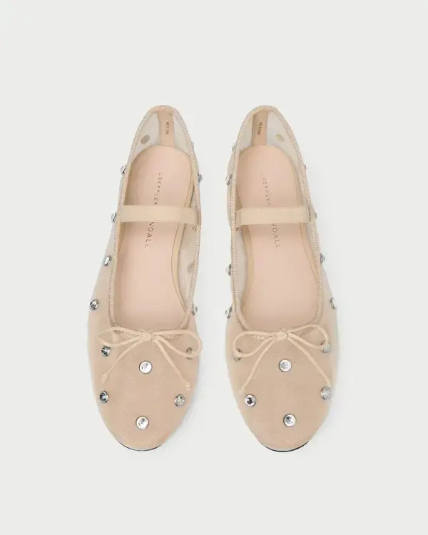 Leonie Caramel/Crystal Ballet Flat