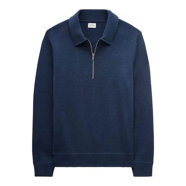 Quarter Zip Sweater in Milano Stitch Cotton