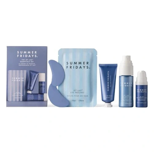 Summer Fridays Jet Lag™ Essentials - Mini Hydrating Skin Care Set With Jet Lag™ Mask, Eye Patches, Deep Hydration Face Serum & Hydration Mist - Travel Size Skincare Kit & Gift Set (4 Count)