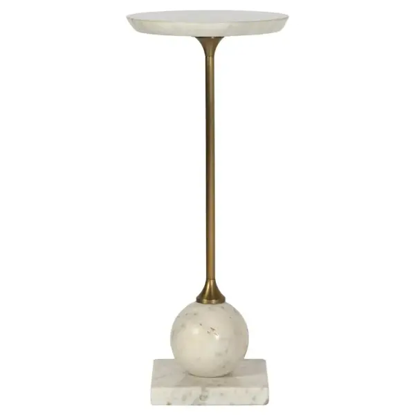 Misha Modern Marble Brass Iron Drink Table