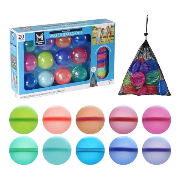 Self-Sealing Reusable Water Balloons with Mesh Storage Bag, 20 pc.