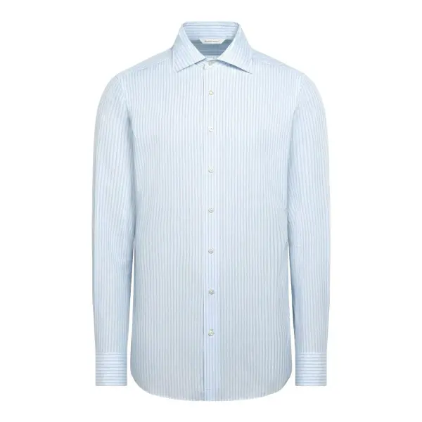Striped Widespread Collar Shirt in Egyptian Cotton