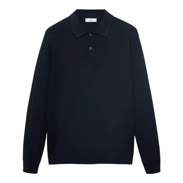 Micro-Structured Cotton Polo Shirt